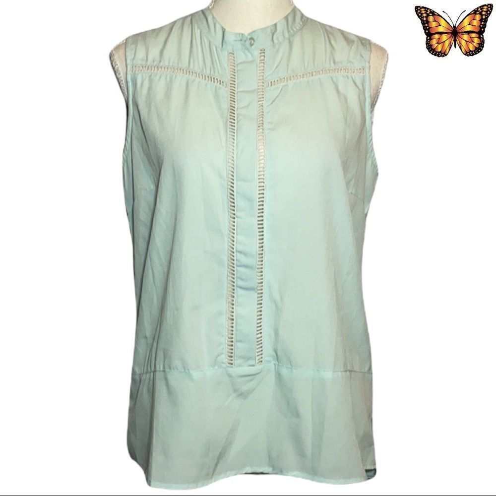 Olive & Oak Sleeveless Partial Button Down Top Size Small